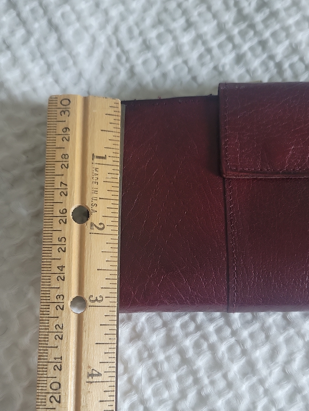 1960,Made In England  Leather Clutch Wallet in Deep Burgundy - Picture 7 of 11